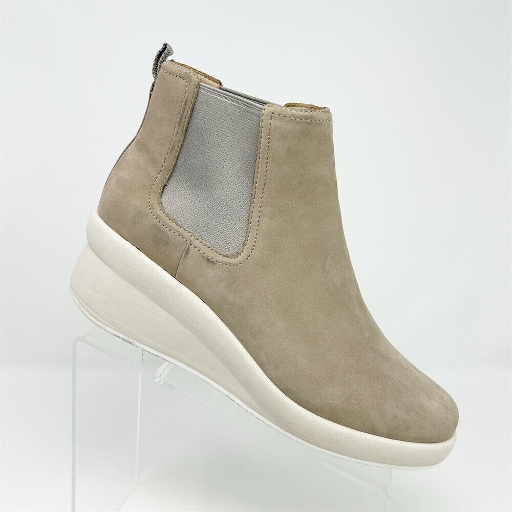 ABEO Passage Chelsea Ankle Boots Womens Taupe Wedge Comfort Slip On Size 10